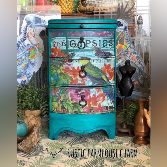 Redesign Decor Transfer ~ BOHO BIRD BUTTERFLY ~ Rare ~ (Retired design) - Picture 4 of 4